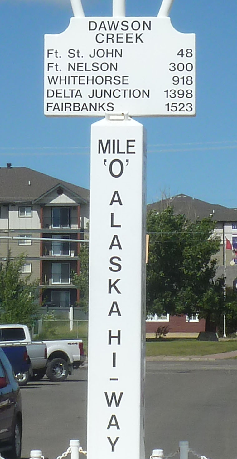 Dawson Creek Mile Zero Sign Detail