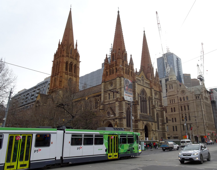 Melbourne Tram and Cathedral