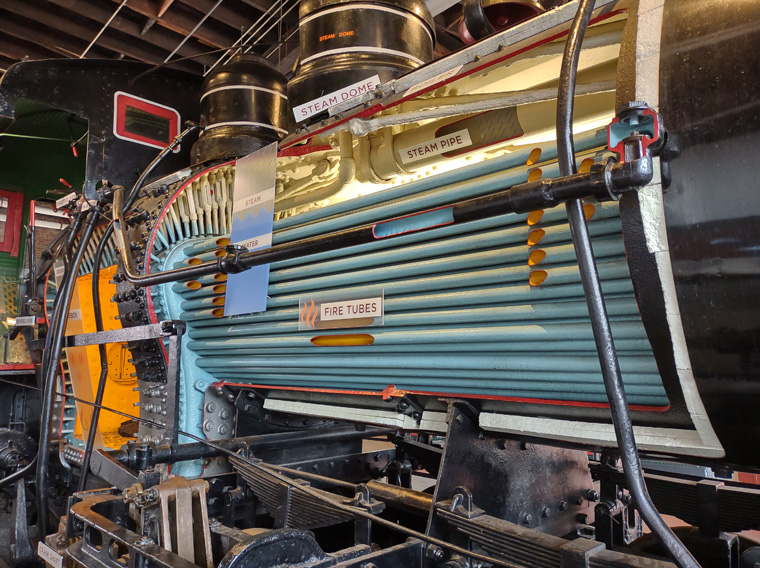 Cutaway steam locomotive